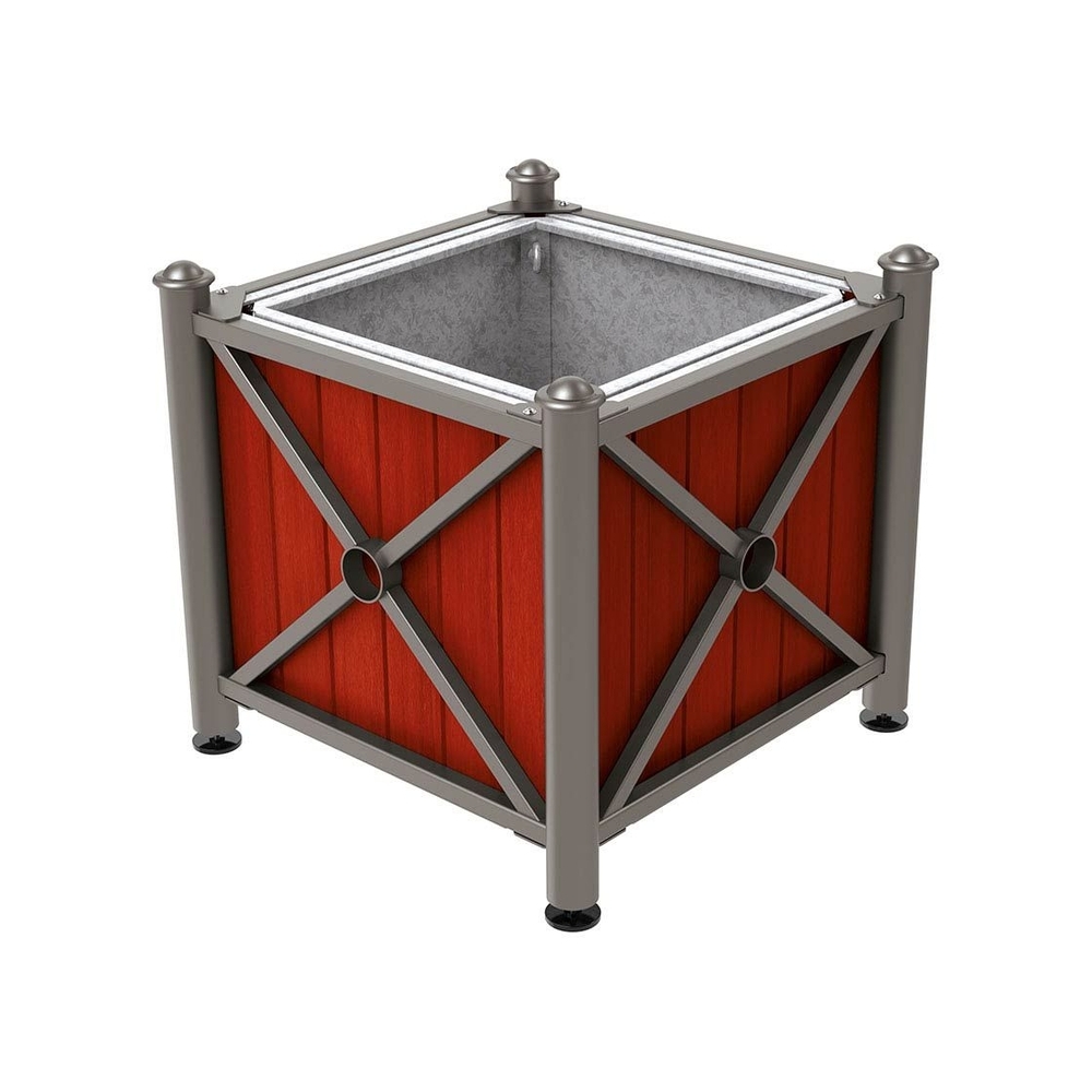 Bac à palmier acier et bois Province Agora Gris PROCITY - 201561.GPRO.ACAJ