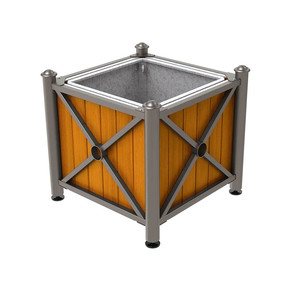 Bac à palmier acier et bois Province Agora Gris PROCITY - 201561.GPRO.CHEC