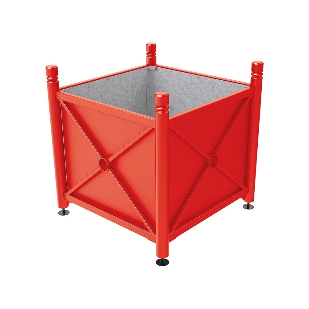 Bac à palmier acier Province City RAL3020 - 1000x1000x900 - Intérieur tôle galva - PROCITY - 201700.3020