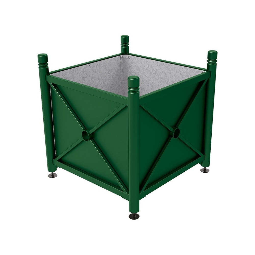 Bac à palmier acier Province City RAL6005 - 1000x1000x900 - Intérieur tôle galva - PROCITY - 201700.6005