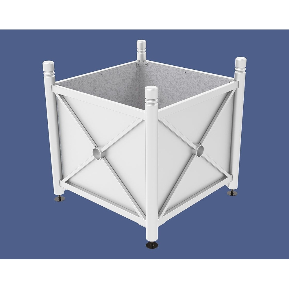 Bac à palmier acier Province City RAL9010 - 1000x1000x900 - Intérieur tôle galva - PROCITY - 201700.9010