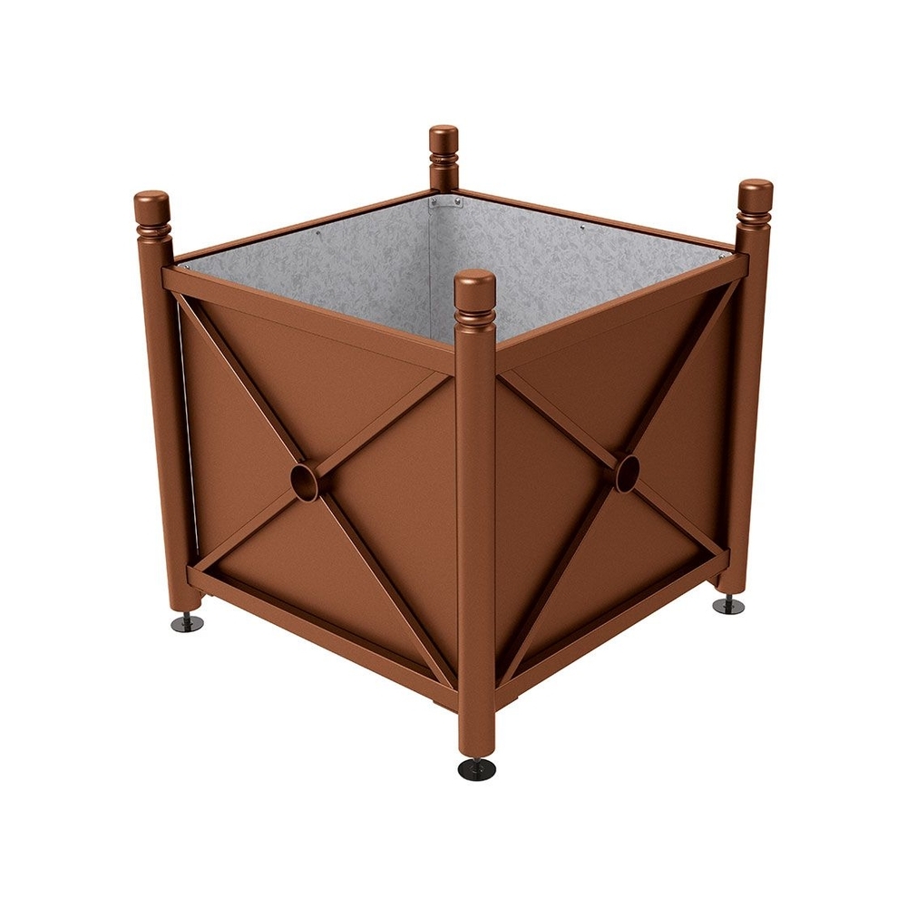 Bac à palmier acier Province City Aspect Corten - 1000x1000x900 - Intérieur tôle galva - PROCITY - 201700.S025