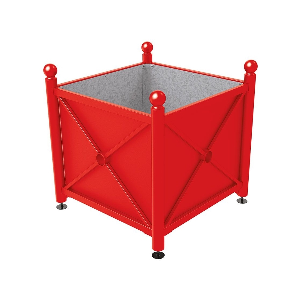 Bac à palmier acier Province Boule RAL3020 - 1000x1000x900 - Intérieur tôle galva - PROCITY - 201702.3020