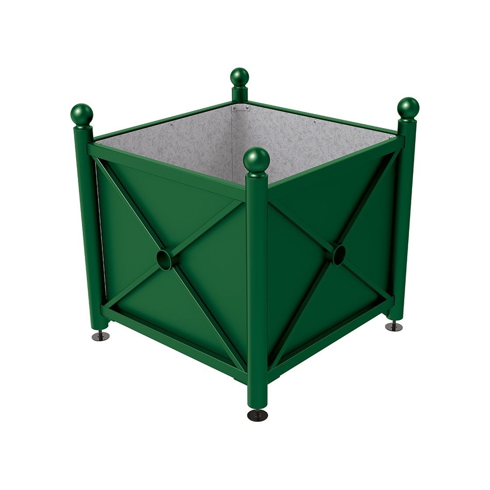 Bac à palmier acier Province Boule RAL6005 - 1000x1000x900 - Intérieur tôle galva - PROCITY - 201702.6005
