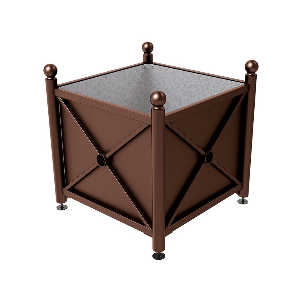 Bac à palmier acier Province Boule RAL8017 - 1000x1000x900 - Intérieur tôle galva - PROCITY - 201702.8017