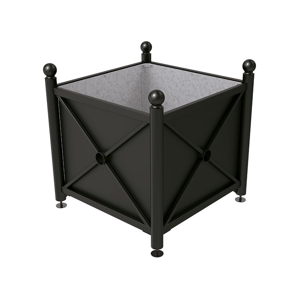 Bac à palmier acier Province Boule RAL9005 - 1000x1000x900 - Intérieur tôle galva - PROCITY - 201702.9005