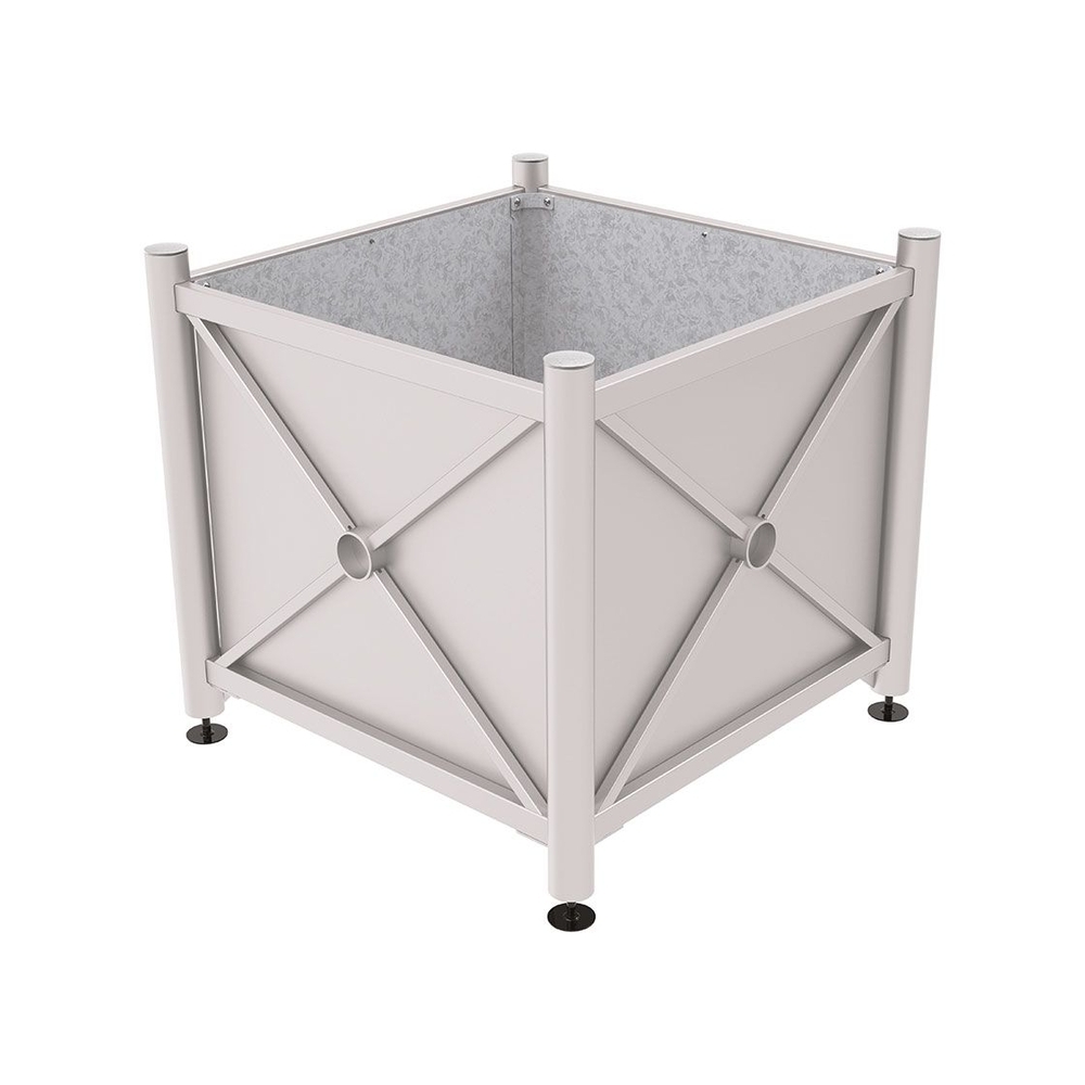 Bac à palmier acier Province Inox brossé RAL7044 - 1000x1000x900 - Intérieur tôle galva - PROCITY - 201704.7044