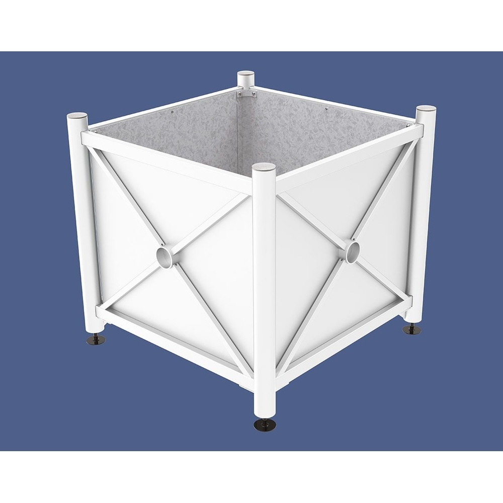 Bac à palmier acier Province Inox brossé RAL9010 - 1000x1000x900 - Intérieur tôle galva - PROCITY - 201704.9010