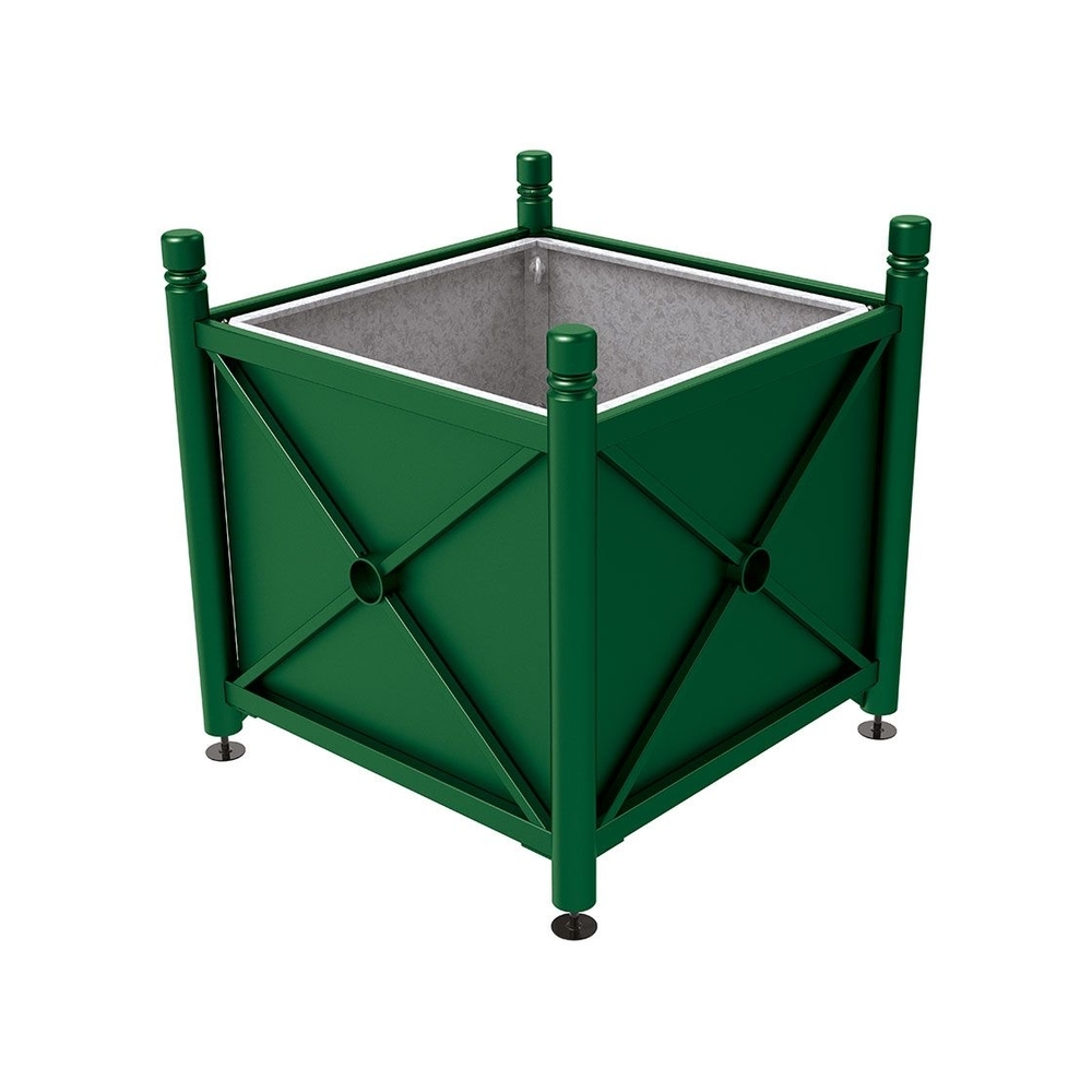 Bac à palmier acier Province City RAL6005 - 1000x1000x900 - Bac acier amovible anneaux inclus - PROCITY - 201710.6005