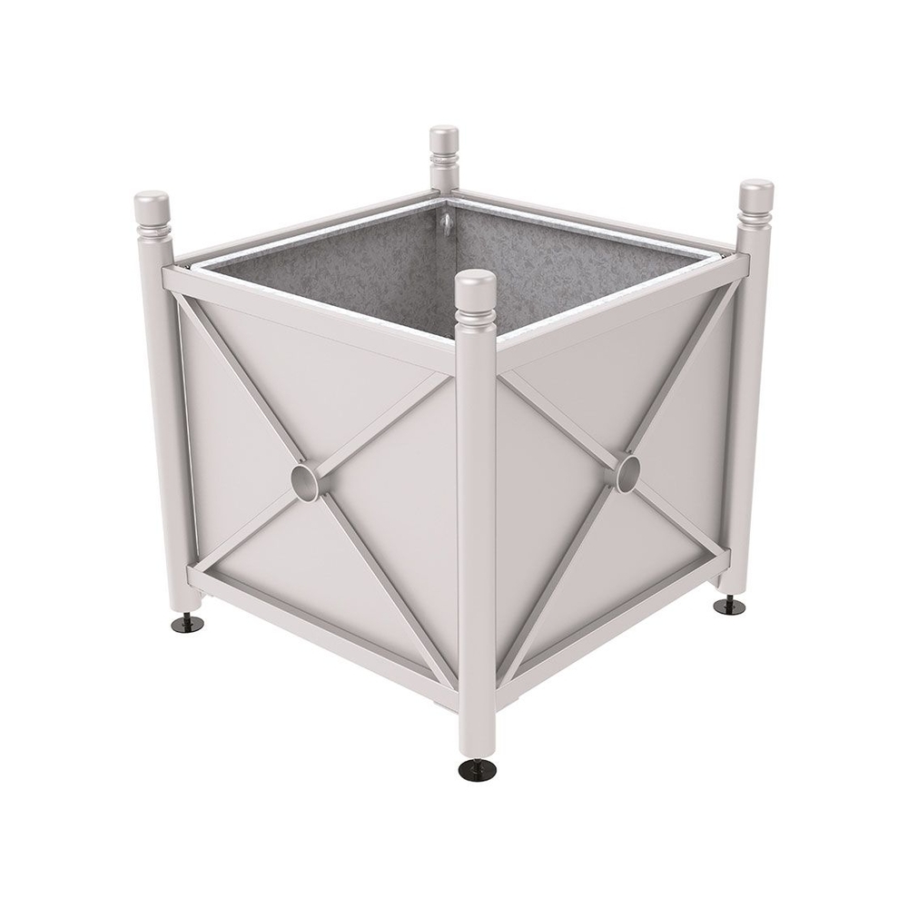 Bac à palmier acier Province City RAL7044 - 1000x1000x900 - Bac acier amovible anneaux inclus - PROCITY - 201710.7044