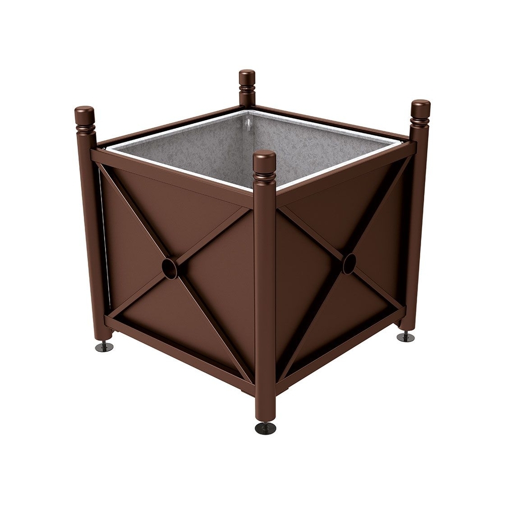 Bac à palmier acier Province City RAL8017 - 1000x1000x900 - Bac acier amovible anneaux inclus - PROCITY - 201710.8017