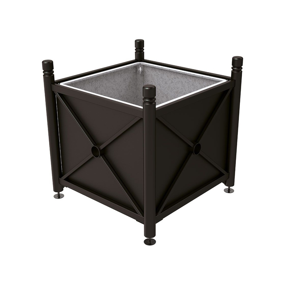 Bac à palmier acier Province City RAL9005 - 1000x1000x900 - Bac acier amovible anneaux inclus - PROCITY - 201710.9005