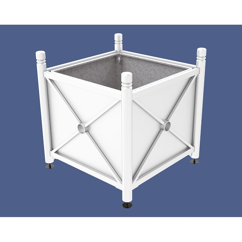 Bac à palmier acier Province City RAL9010 - 1000x1000x900 - Bac acier amovible anneaux inclus - PROCITY - 201710.9010