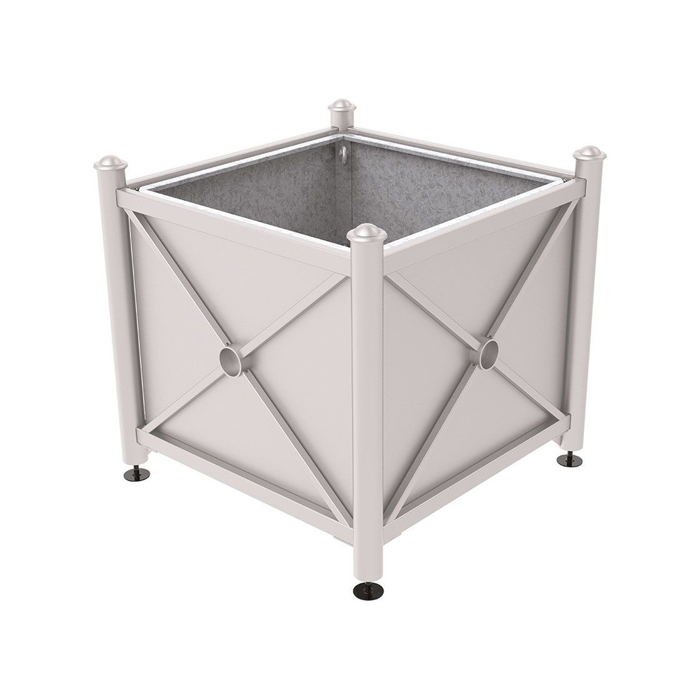 Bac à palmier acier Province Agora RAL7044 - 1000x1000x900 - Bac acier amovible anneaux inclus - PROCITY - 201711.7044