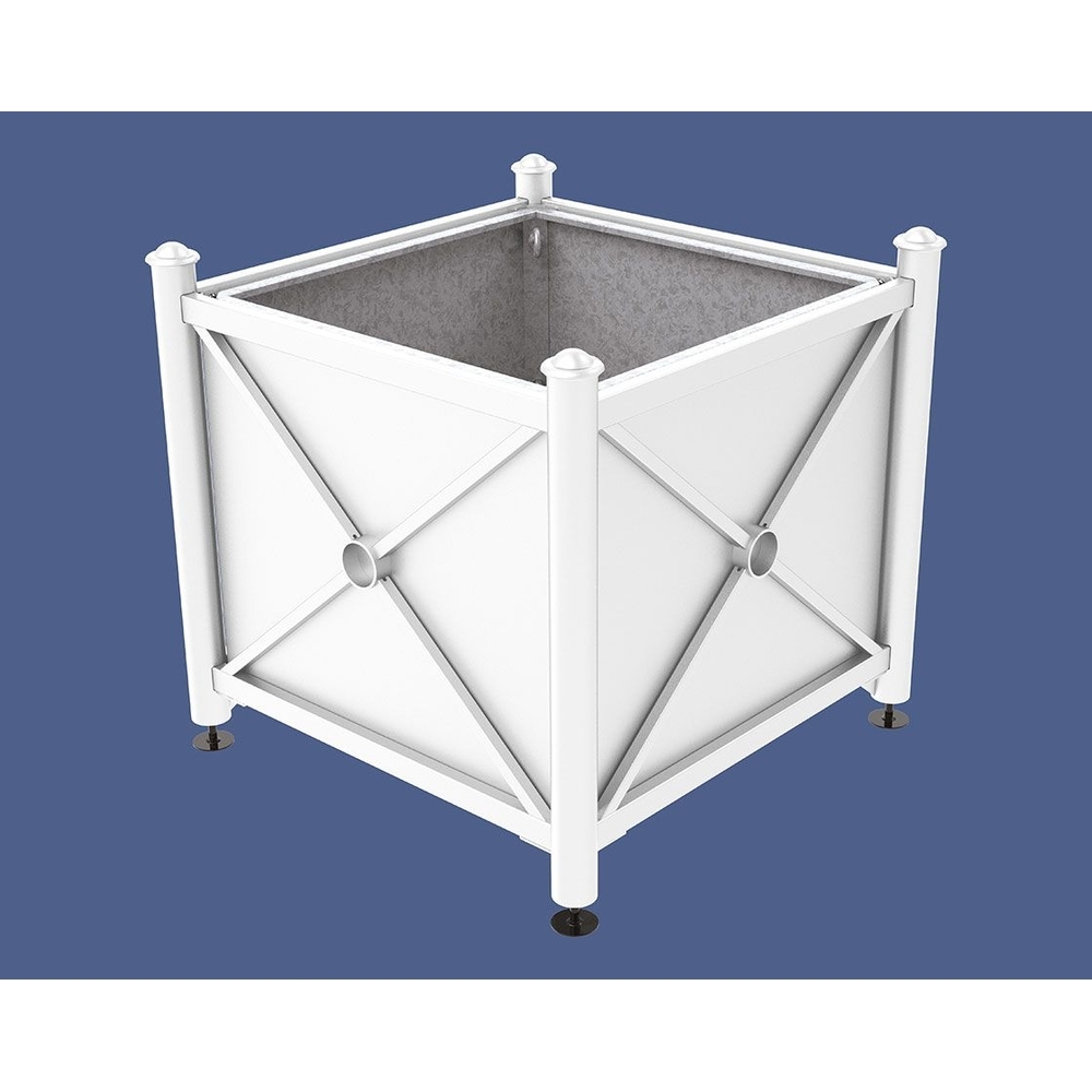 Bac à palmier acier Province Agora RAL9010 - 1000x1000x900 - Bac acier amovible anneaux inclus - PROCITY - 201711.9010