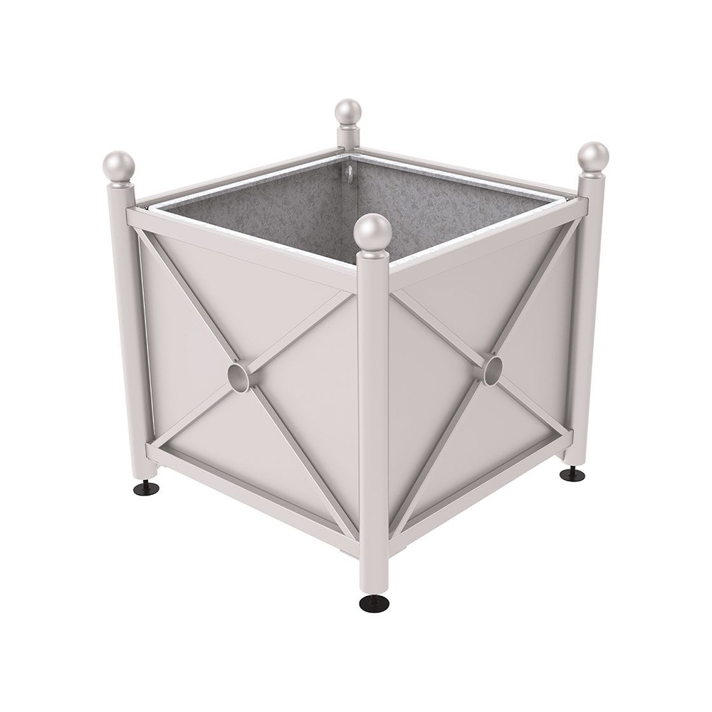 Bac à palmier acier Province Boule RAL7044 - 1000x1000x900 - Bac acier amovible anneaux inclus - PROCITY - 201712.7044