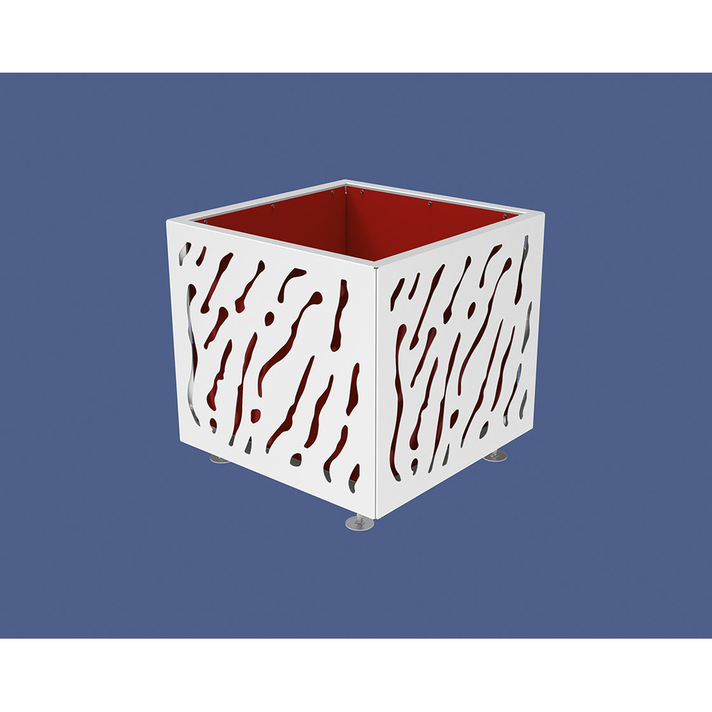 Bac à palmier Venise bicolore RAL9010 - 790x790x760 - Intérieur tôle galva - PROCITY - 201720.9010