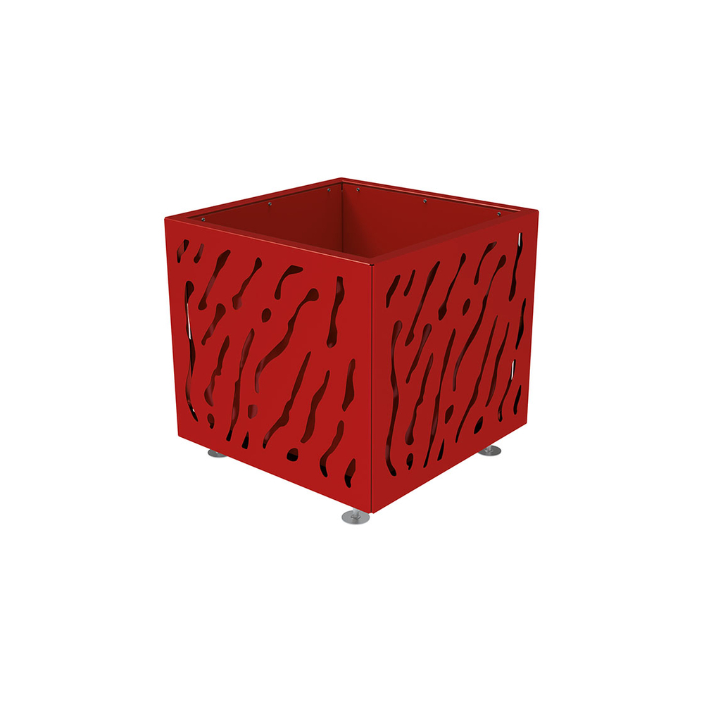 Bac à palmier Venise bicolore RAL3004 - 790x790x760 - Bac acier amovible anneaux inclus - PROCITY - 201722.3004