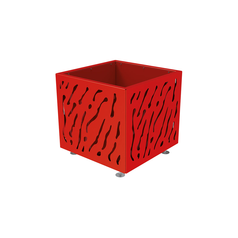 Bac à palmier Venise bicolore RAL3020 - 790x790x760 - Bac acier amovible anneaux inclus - PROCITY - 201722.3020