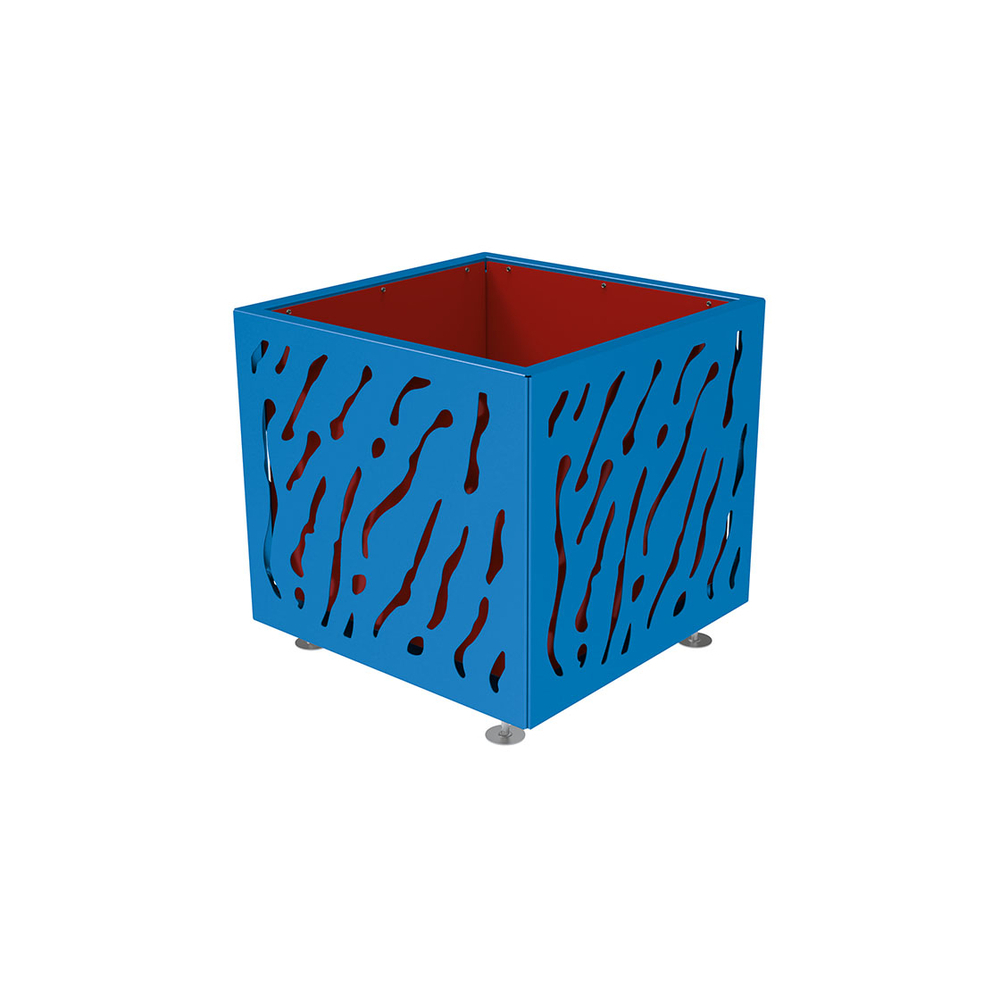 Bac à palmier Venise bicolore RAL5010 - 790x790x760 - Bac acier amovible anneaux inclus - PROCITY - 201722.5010