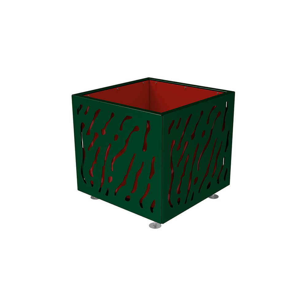 Bac à palmier Venise bicolore RAL6005 - 790x790x760 - Bac acier amovible anneaux inclus - PROCITY - 201722.6005