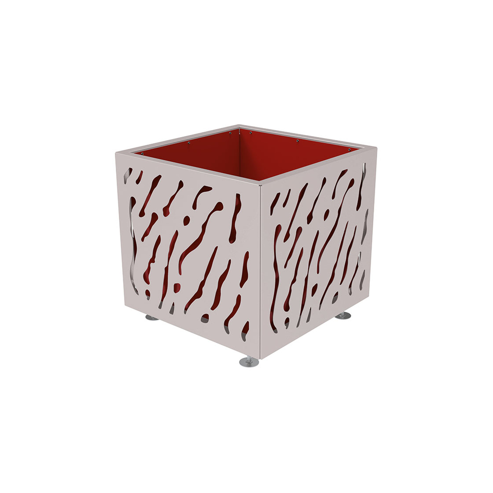 Bac à palmier Venise bicolore RAL7044 - 790x790x760 - Bac acier amovible anneaux inclus - PROCITY - 201722.7044