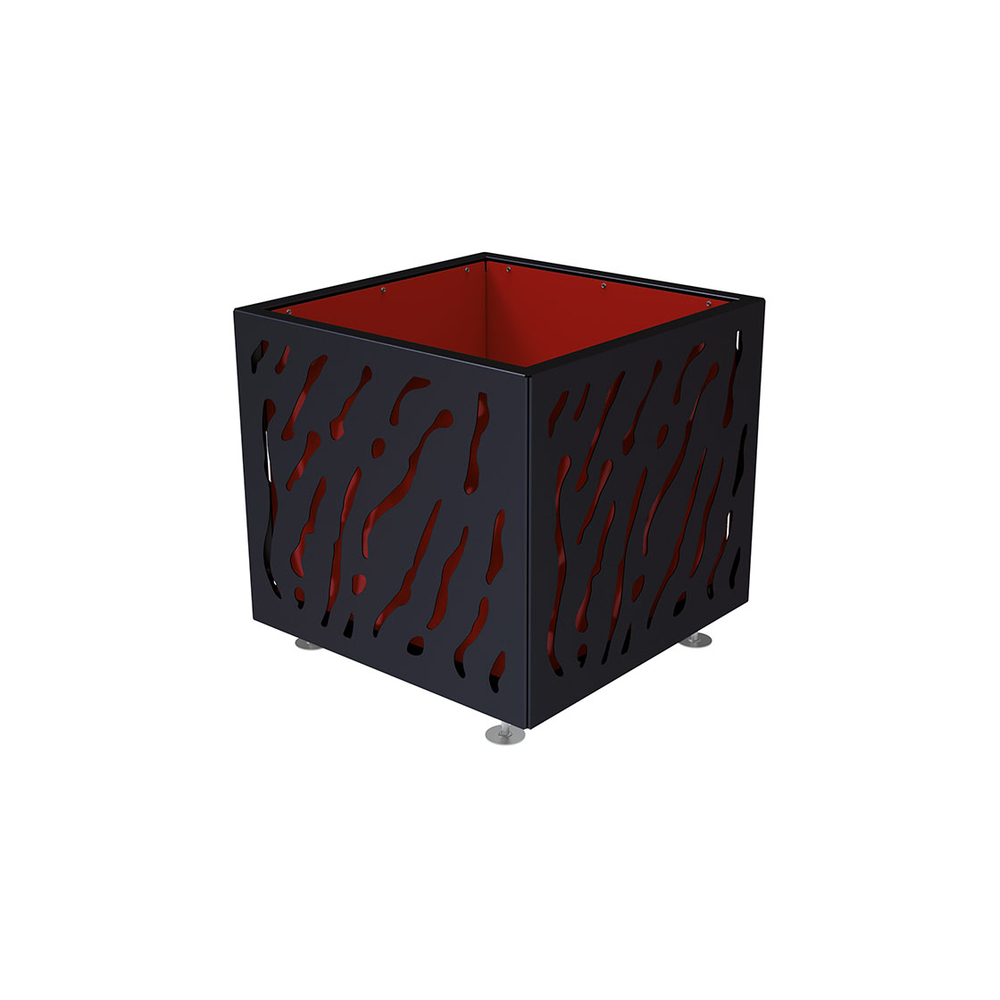 Bac à palmier Venise bicolore RAL9005 - 790x790x760 - Bac acier amovible anneaux inclus - PROCITY - 201722.9005