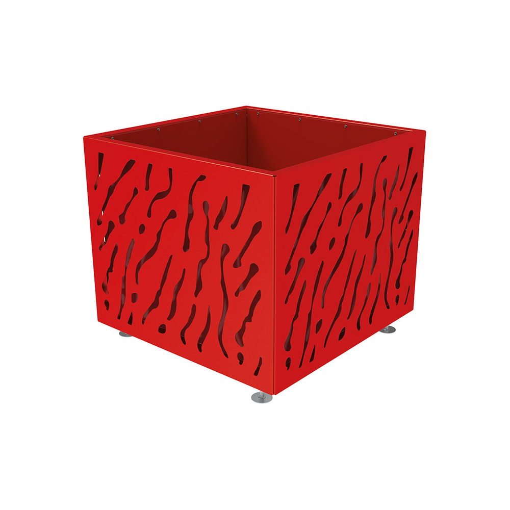 Bac à palmier Venise bicolore RAL3020 - 990x990x870 - Bac acier amovible anneaux inclus - PROCITY - 201725.3020