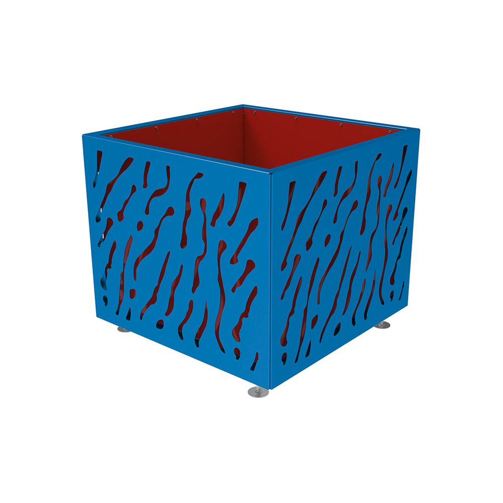 Bac à palmier Venise bicolore RAL5010 - 990x990x870 - Bac acier amovible anneaux inclus - PROCITY - 201725.5010