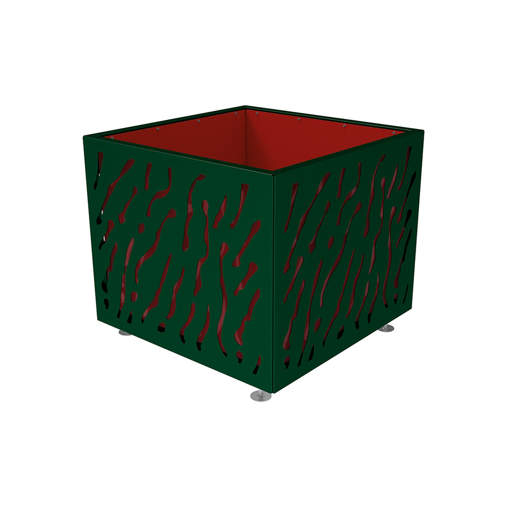 Bac à palmier Venise bicolore RAL6005 - 990x990x870 - Bac acier amovible anneaux inclus - PROCITY - 201725.6005