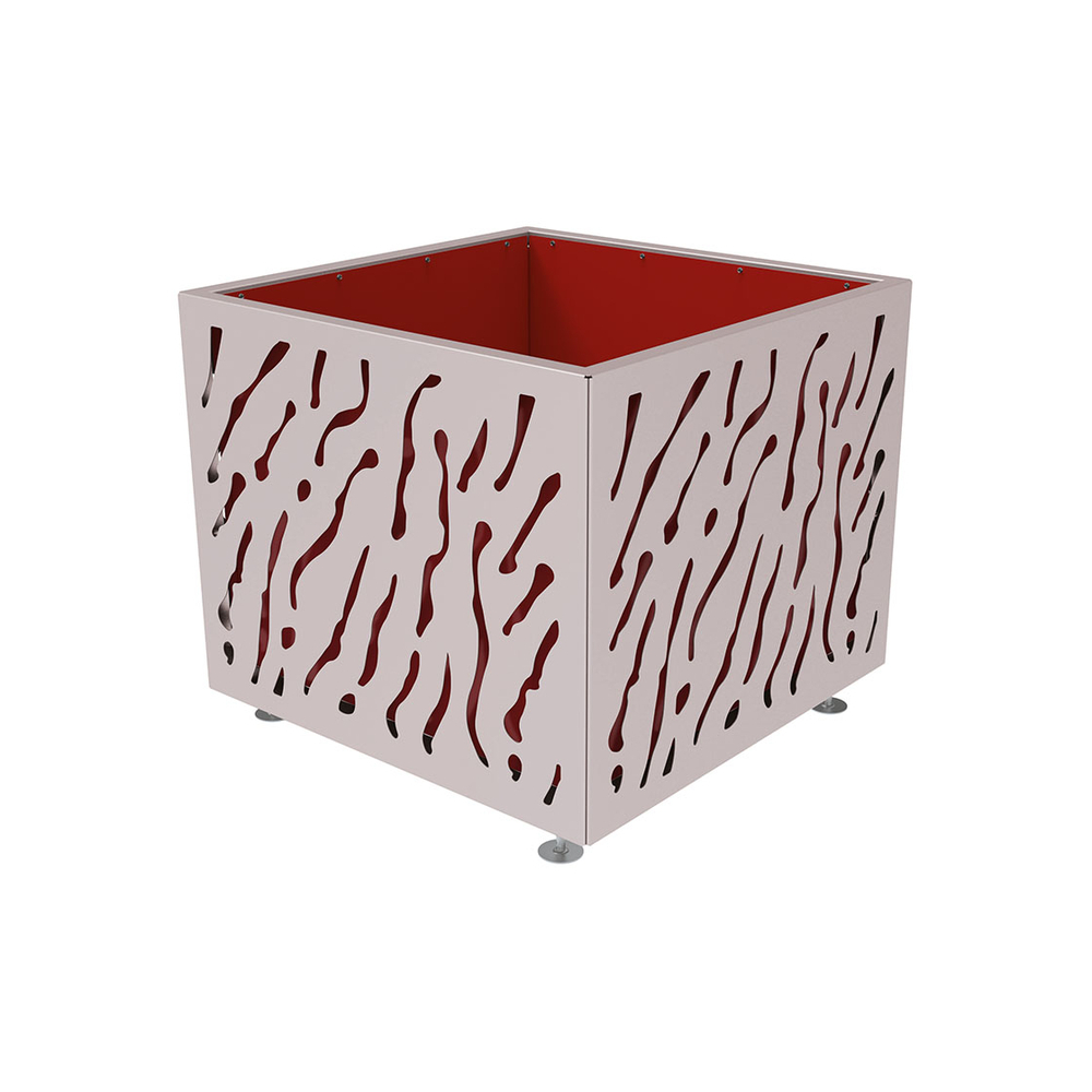 Bac à palmier Venise bicolore RAL7044 - 990x990x870 - Bac acier amovible anneaux inclus - PROCITY - 201725.7044