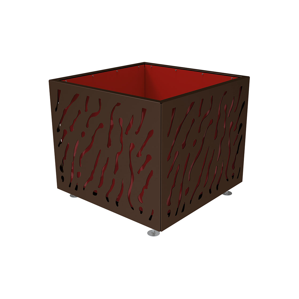 Bac à palmier Venise bicolore RAL8017 - 990x990x870 - Bac acier amovible anneaux inclus - PROCITY - 201725.8017