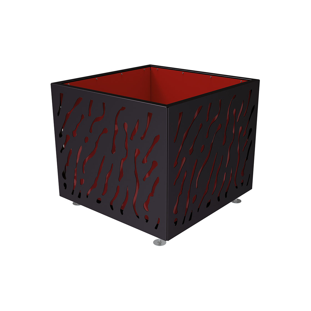 Bac à palmier Venise bicolore RAL9005 - 990x990x870 - Bac acier amovible anneaux inclus - PROCITY - 201725.9005