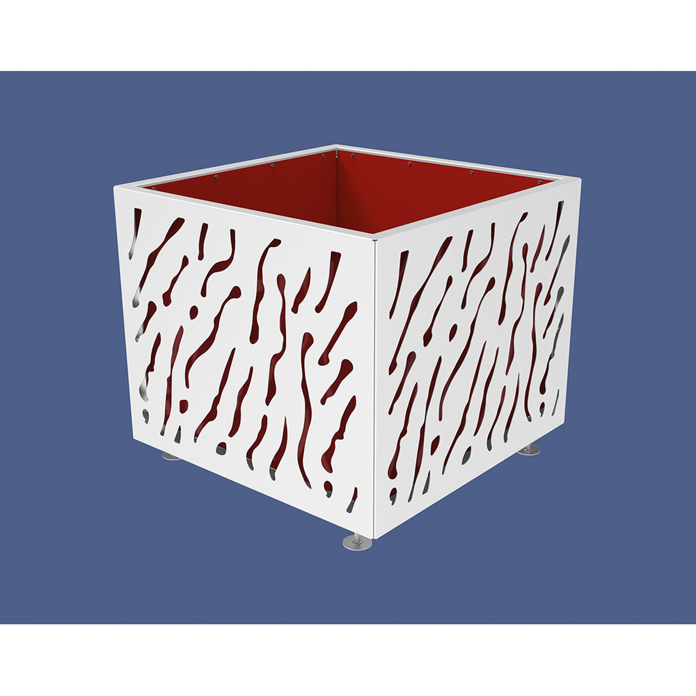 Bac à palmier Venise bicolore RAL9010 - 990x990x870 - Bac acier amovible anneaux inclus - PROCITY - 201725.9010