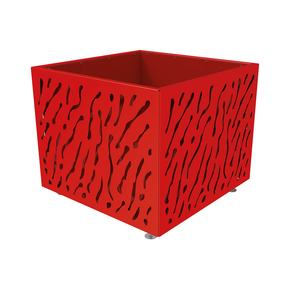 Bac à palmier Venise bicolore RAL3020 - 1145x1145x960 - Bac acier amovible anneaux inclus - PROCITY - 201728.3020