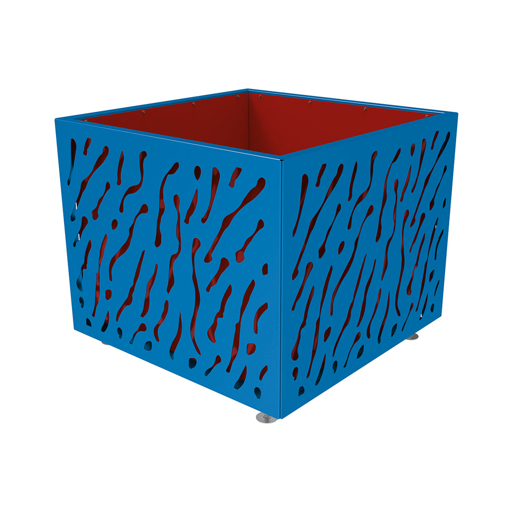 Bac à palmier Venise bicolore RAL5010 - 1145x1145x960 - Bac acier amovible anneaux inclus - PROCITY - 201728.5010