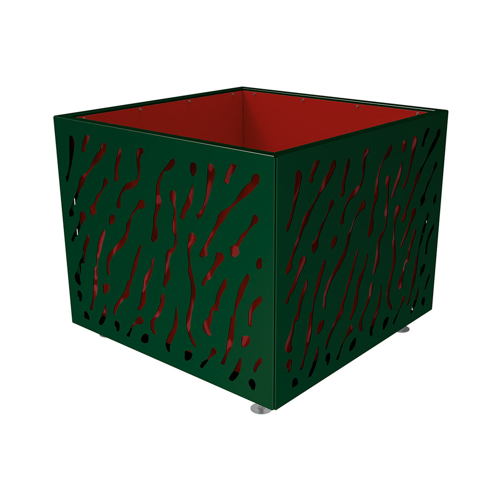 Bac à palmier Venise bicolore RAL6005 - 1145x1145x960 - Bac acier amovible anneaux inclus - PROCITY - 201728.6005