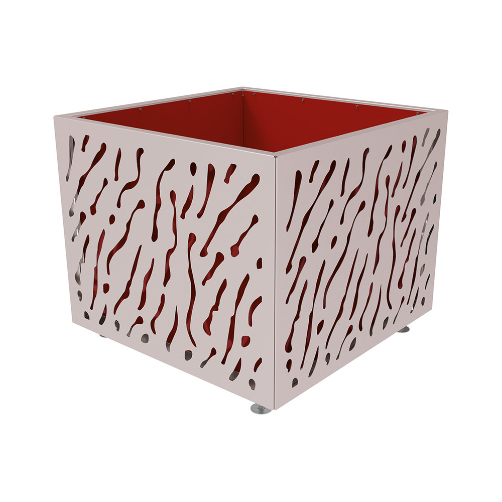 Bac à palmier Venise bicolore RAL7044 - 1145x1145x960 - Bac acier amovible anneaux inclus - PROCITY - 201728.7044