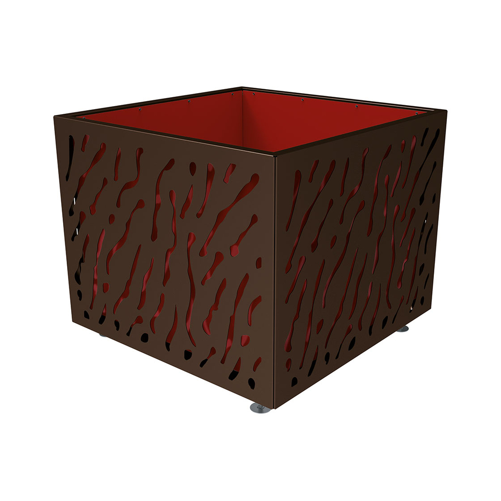 Bac à palmier Venise bicolore RAL8017 - 1145x1145x960 - Bac acier amovible anneaux inclus - PROCITY - 201728.8017