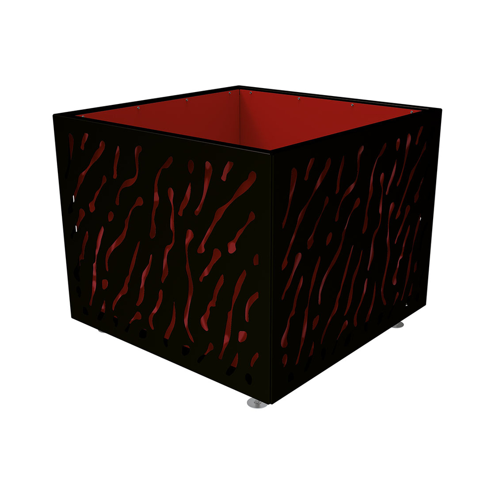 Bac à palmier Venise bicolore RAL9005 - 1145x1145x960 - Bac acier amovible anneaux inclus - PROCITY - 201728.9005