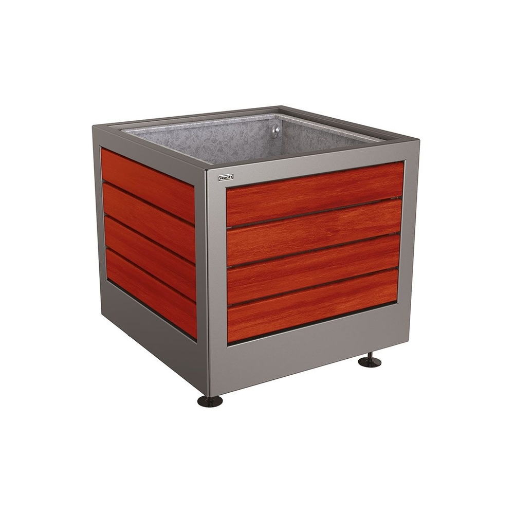 Bac à palmier Silaos acier et bois Gris PROCITY - 201731.GPRO.ACAJ