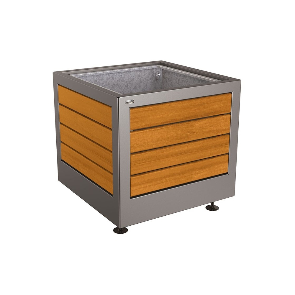 Bac à palmier Silaos acier et bois Gris PROCITY - 201731.GPRO.CHEC