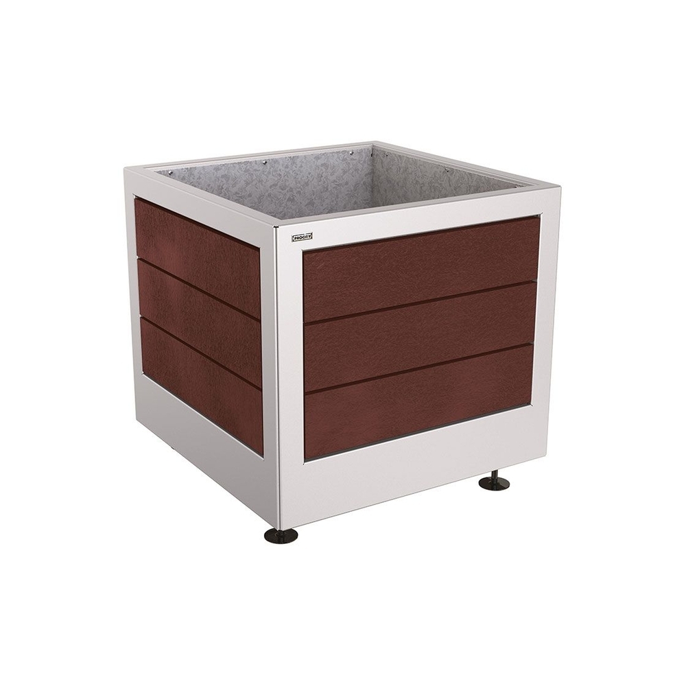 Bac à palmier Silaos acier et plastique recyclé RAL7044 - 800x800x700 - Intérieur tôle galva - PROCITY - 201735.7044