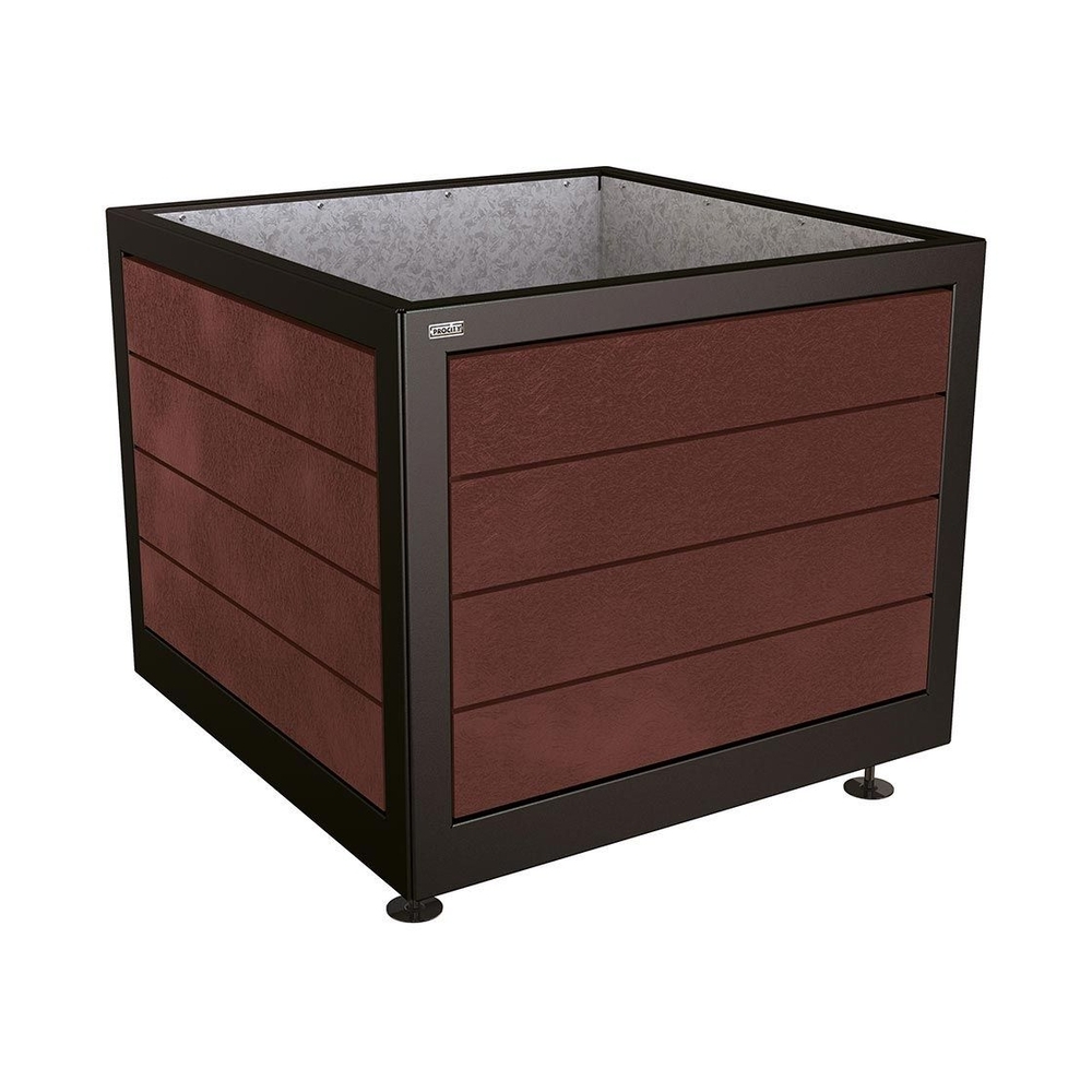 Bac à palmier Silaos acier et plastique recyclé RAL9005 - 1000x1000x800 - Intérieur tôle galva - PROCITY - 201737.9005