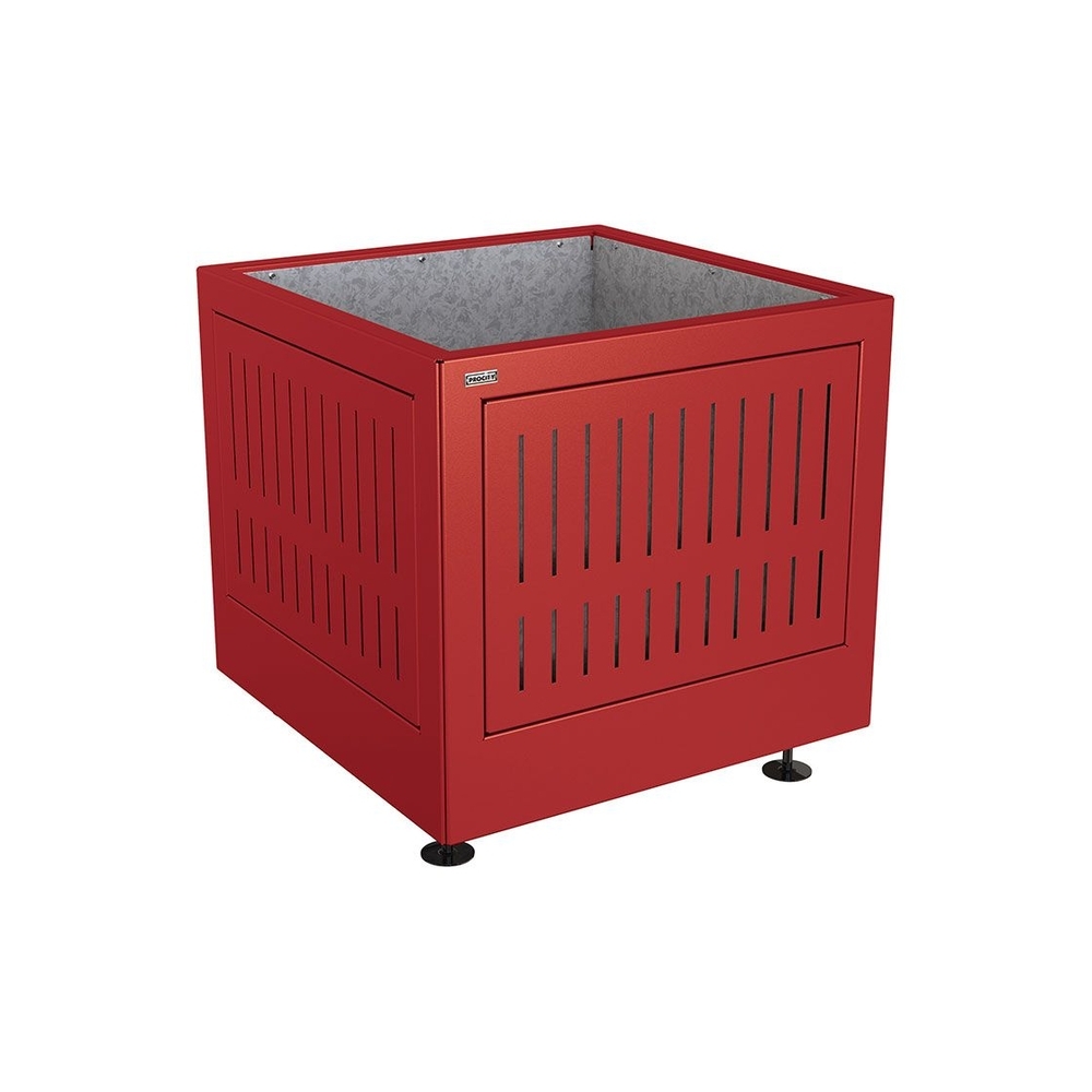 Bac à palmier Silaos acier RAL3004 - 800x800x700 - Intérieur tôle galva - PROCITY - 201740.3004