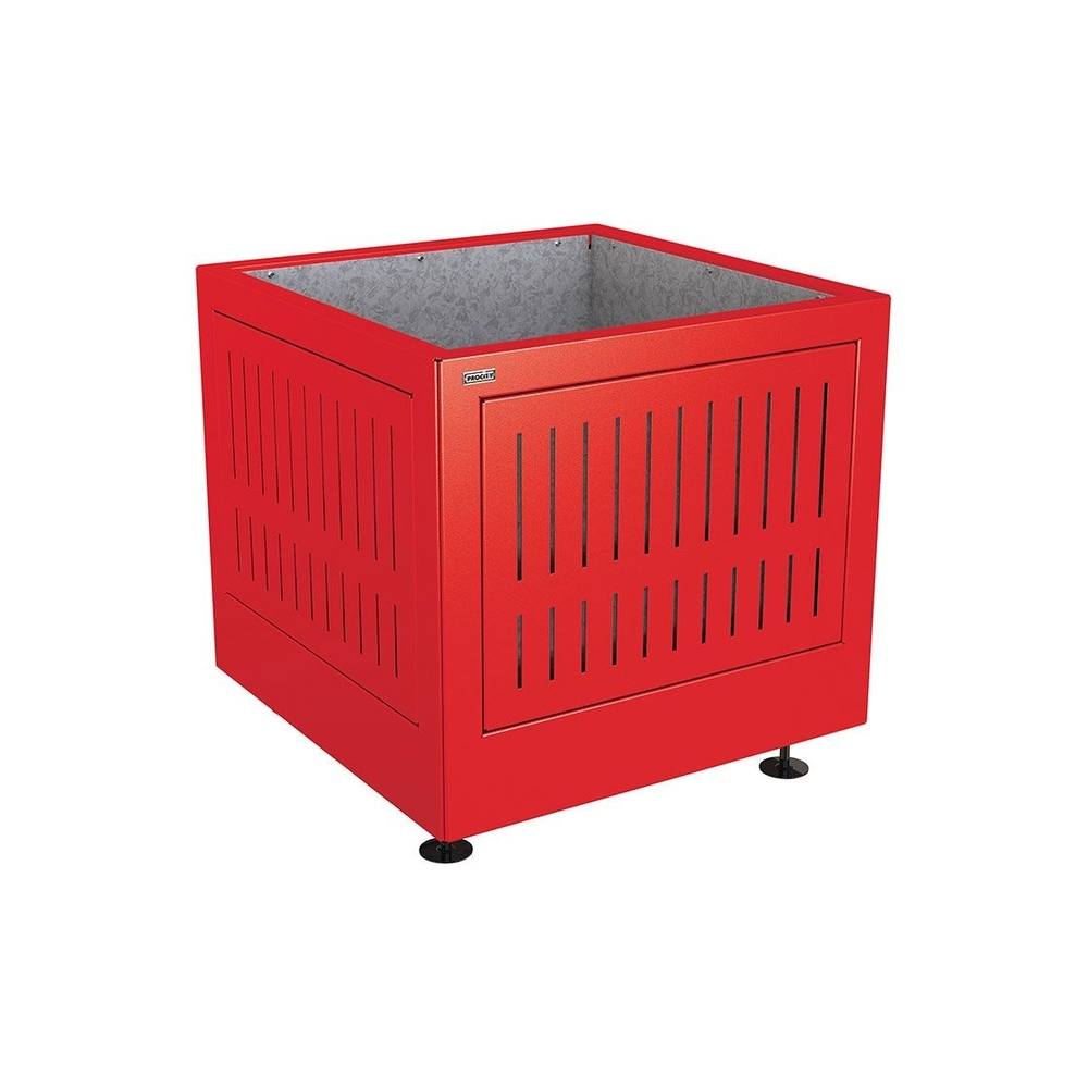 Bac à palmier Silaos acier RAL3020 - 800x800x700 - Intérieur tôle galva - PROCITY - 201740.3020