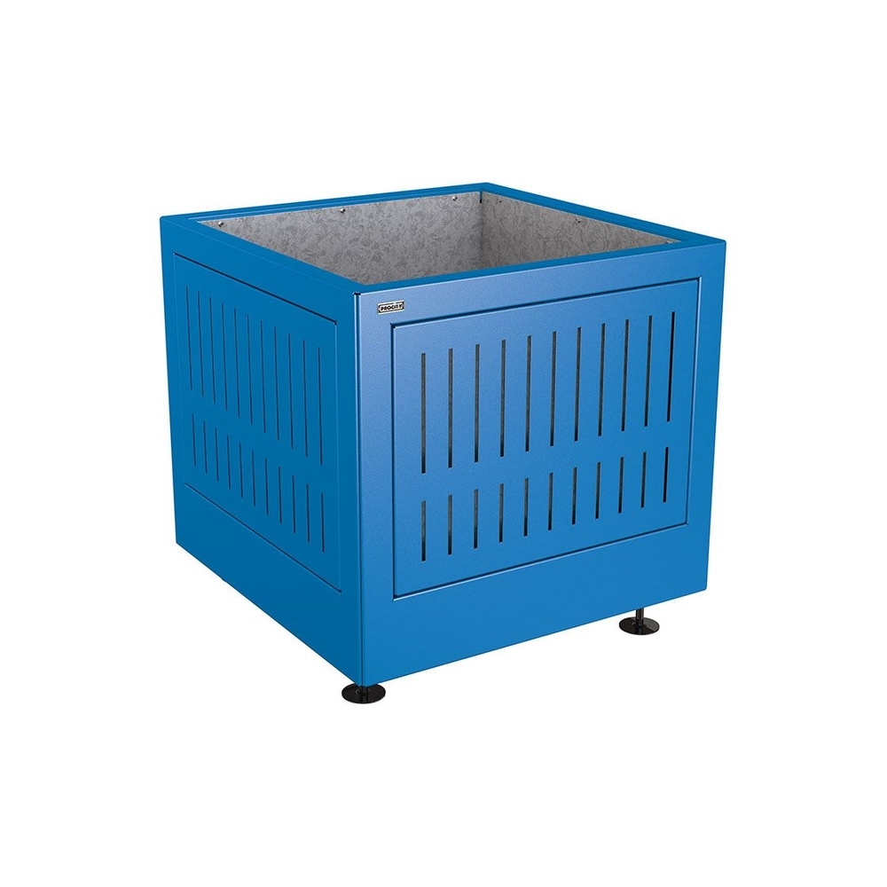 Bac à palmier Silaos acier RAL5010 - 800x800x700 - Intérieur tôle galva - PROCITY - 201740.5010