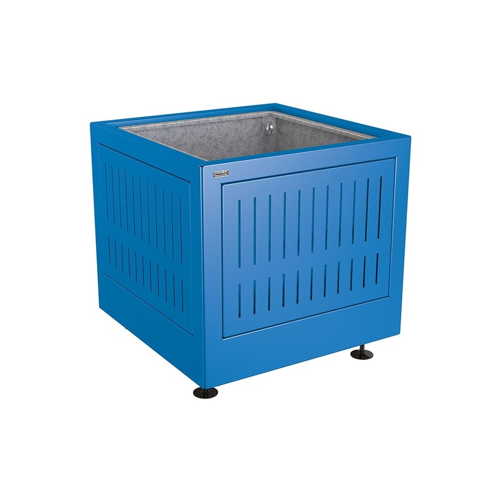 Bac à palmier Silaos acier RAL5010 - 800x800x700 - Bac acier amovible anneaux inclus - PROCITY - 201741.5010