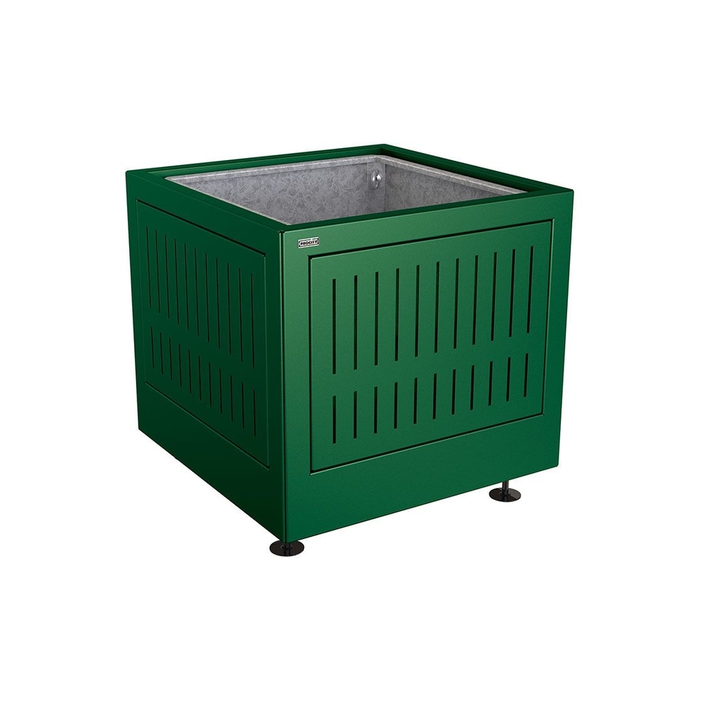 Bac à palmier Silaos acier RAL6005 - 800x800x700 - Bac acier amovible anneaux inclus - PROCITY - 201741.6005