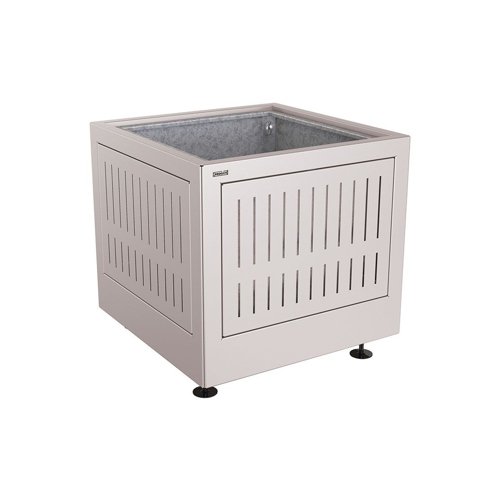 Bac à palmier Silaos acier RAL7044 - 800x800x700 - Bac acier amovible anneaux inclus - PROCITY - 201741.7044